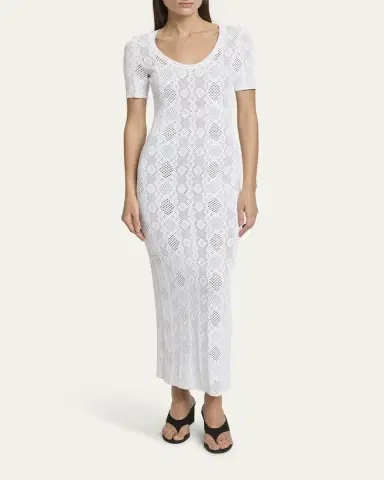Alaïa Python Lace Knit Midi Dress | Thumbnail 2