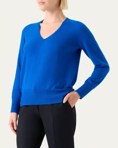 Akris V-Neck Pure Cashmere Knit Sweater | Thumbnail 4