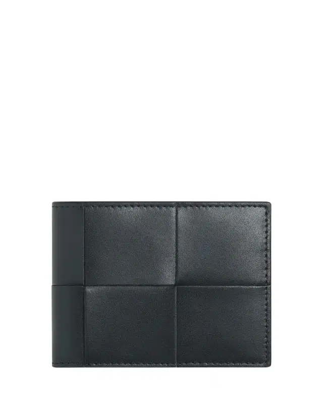Bottega Veneta Men's Cassette Bicolor Intreccio Leather Bifold Wallet