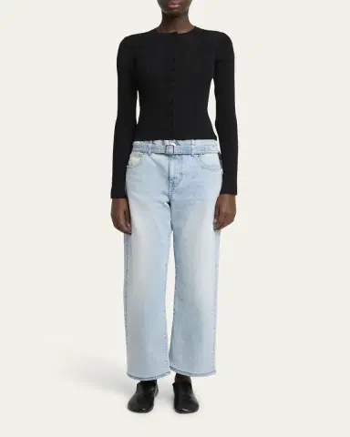Proenza Schouler Currin Column Rib Button Down Top | Thumbnail 2