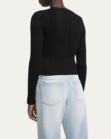 Proenza Schouler Currin Column Rib Button Down Top | Thumbnail 3