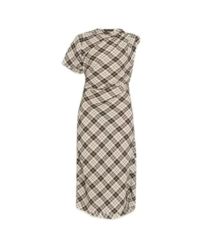 Hallie Crinkled Plaid Dress