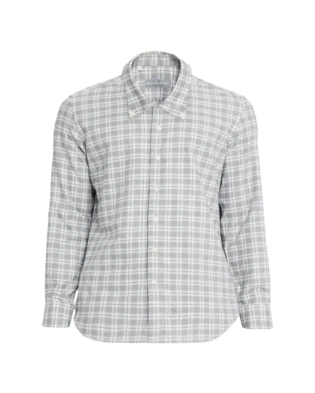 Men's Cotton-Cashmere Plaid Classic Fit Button-Down Shirt