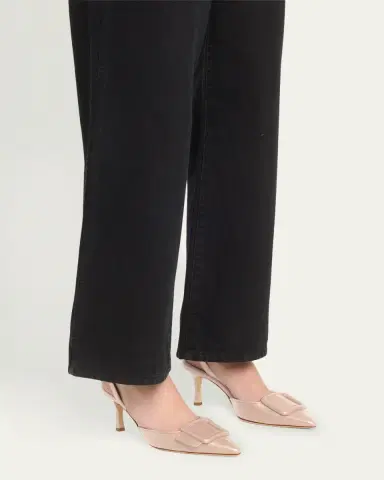 Manolo Blahnik Maysli Leather Buckle Halter Pumps | Thumbnail 16