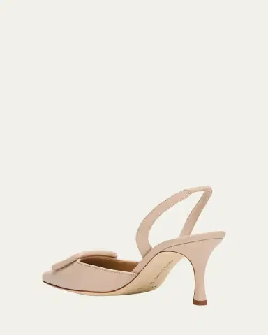 Manolo Blahnik Maysli Leather Buckle Halter Pumps | Thumbnail 18