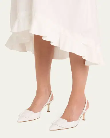 Manolo Blahnik Maysli Leather Buckle Halter Pumps | Thumbnail 6