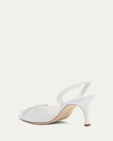 Manolo Blahnik Maysli Leather Buckle Halter Pumps | Thumbnail 8