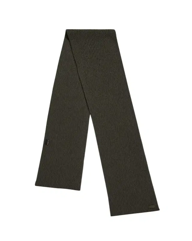 Brioni Men's Cashmere Rib Leather-Label Scarf