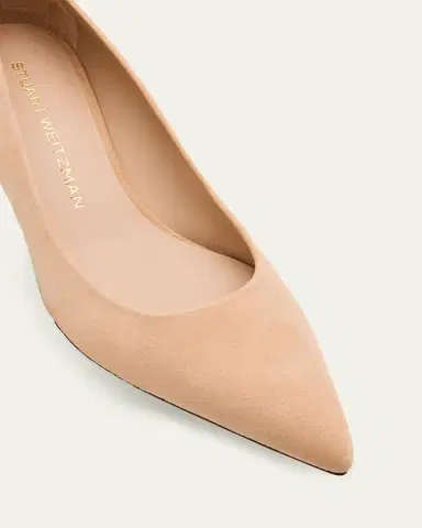 Stuart Weitzman Stuart Suede Kitten Pumps | Thumbnail 3 Stuart Weitzman Stuart Suede Kitten Pumps | Thumbnail 3