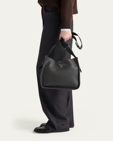 Prada Medium Daino Soft Leather Hobo Crossbody Bag | Thumbnail 2 Prada Medium Daino Soft Leather Hobo Crossbody Bag | Thumbnail 2