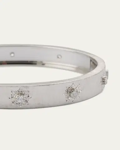 Buccellati Macri Classica 18K White Gold Bracelet with Diamonds | Thumbnail 3 Buccellati Macri Classica 18K White Gold Bracelet with Diamonds | Thumbnail 3
