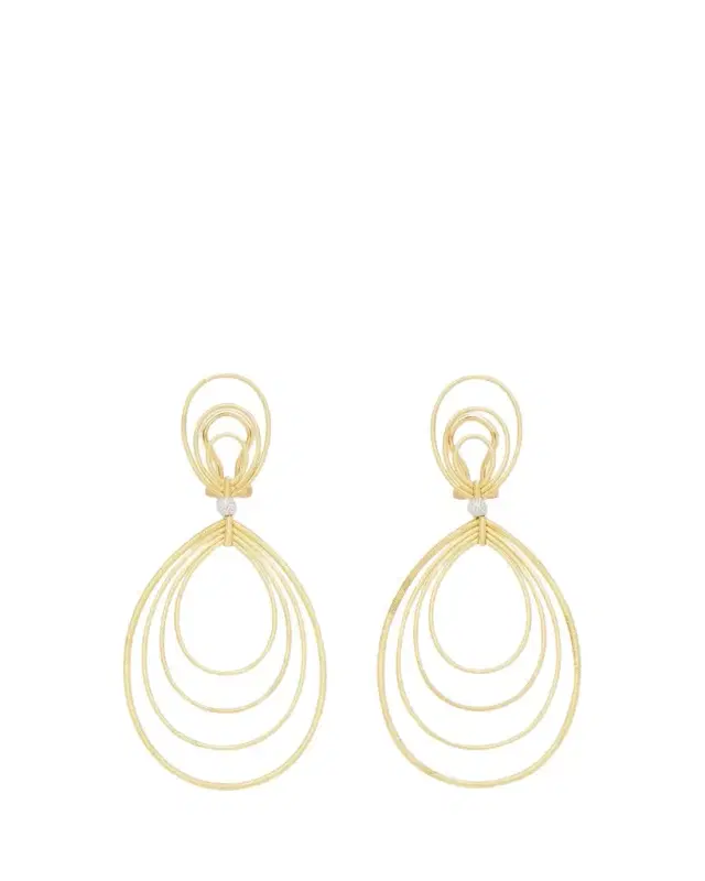Buccellati Hawaii 18K Gold Pendant Earrings, 5cm