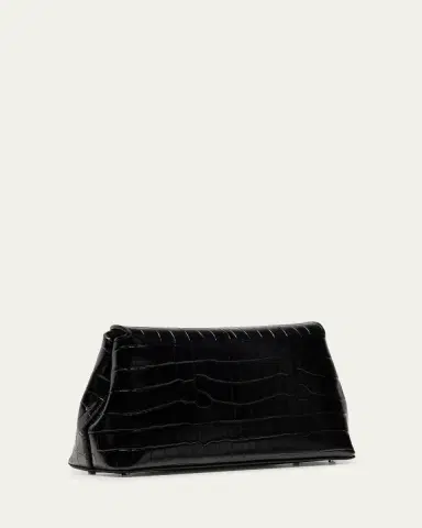 TOTEME T-Lock Croc-Embossed Leather Clutch Bag | Thumbnail 3