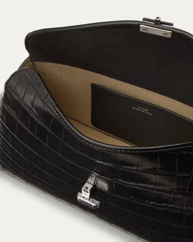 TOTEME T-Lock Croc-Embossed Leather Clutch Bag | Thumbnail 4