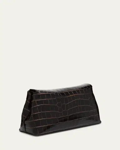 TOTEME T-Lock Croc-Embossed Leather Clutch Bag | Thumbnail 7
