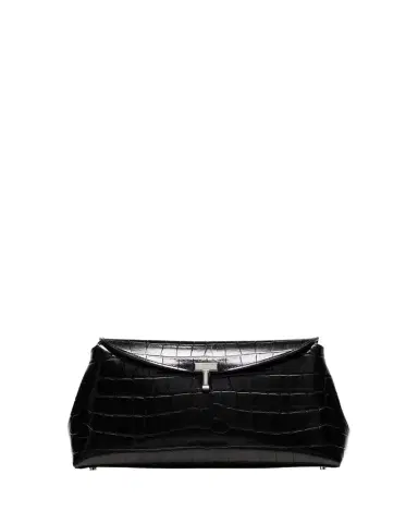 TOTEME T-Lock Croc-Embossed Leather Clutch Bag | Thumbnail 1