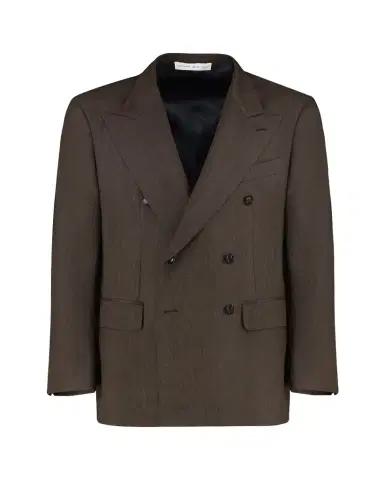 UMIT BENAN Men's Pietro Melange Wool Double-Breasted Blazer | Thumbnail 1 UMIT BENAN Men's Pietro Melange Wool Double-Breasted Blazer | Thumbnail 1