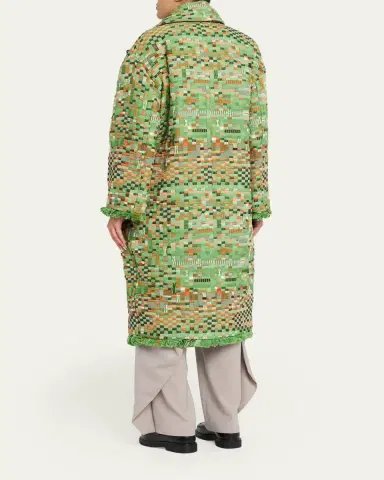 Loewe Oversized Patchwork Check Single-Breasted Coat | Thumbnail 3 Loewe Oversized Patchwork Check Single-Breasted Coat | Thumbnail 3