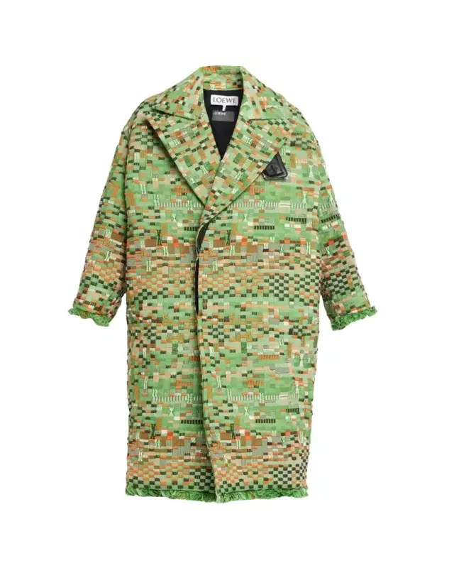 Oversized Patchwork Check Single-Breasted Coat