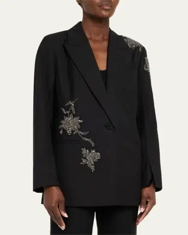 Kobi Halperin Lariz Single-Button Crystal Applique Jacket | Thumbnail 4