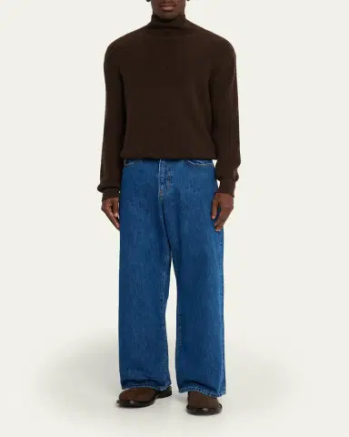 Jeanerica Men's Med Blue Denim Wide-Leg Jeans | Thumbnail 2