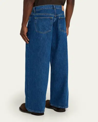 Jeanerica Men's Med Blue Denim Wide-Leg Jeans | Thumbnail 3