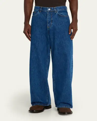 Jeanerica Men's Med Blue Denim Wide-Leg Jeans | Thumbnail 4