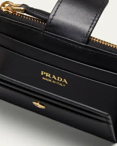 Prada Saffiano Card Case with Triangle Snap | Thumbnail 4