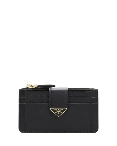 Prada Saffiano Card Case with Triangle Snap | Thumbnail 1