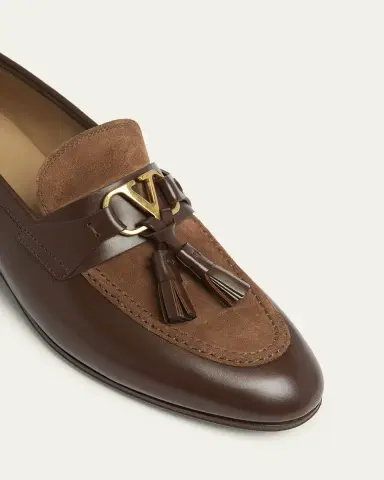 Valentino Garavani Men's Vaniteux VLogo Leather & Suede Tassel Loafers | Thumbnail 5 Valentino Garavani Men's Vaniteux VLogo Leather & Suede Tassel Loafers | Thumbnail 5