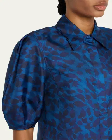 Gabriela Hearst Sansi Leaf-Print Silk Twill Top | Thumbnail 5