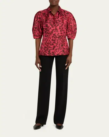 Gabriela Hearst Sansi Leaf-Print Silk Twill Top | Thumbnail 6