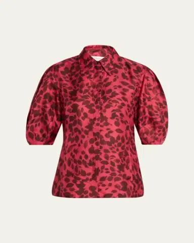 Gabriela Hearst Sansi Leaf-Print Silk Twill Top | Thumbnail 10