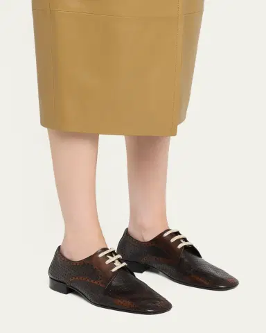 Dries Van Noten Perforated Leather Lace-Up Loafers | Thumbnail 2 Dries Van Noten Perforated Leather Lace-Up Loafers | Thumbnail 2