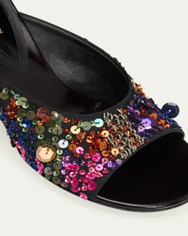 Dries Van Noten 75mm Embellished Satin Slide Sandals | Thumbnail 5