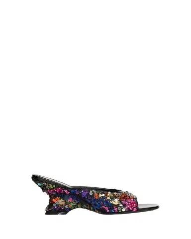 Dries Van Noten 75mm Embellished Satin Slide Sandals | Thumbnail 1