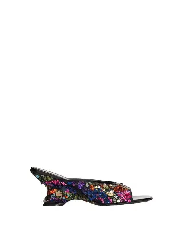 Dries Van Noten 75mm Embellished Satin Slide Sandals