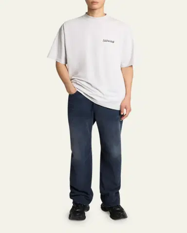 Balenciaga Men's Jersey Masking Tape Logo T-Shirt | Thumbnail 2
