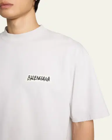 Balenciaga Men's Jersey Masking Tape Logo T-Shirt | Thumbnail 5