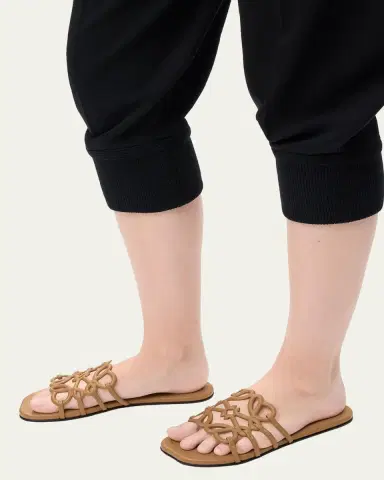 Loewe x Paula's Ibiza Petal Leather Anagram Slide Sandals | Thumbnail 6