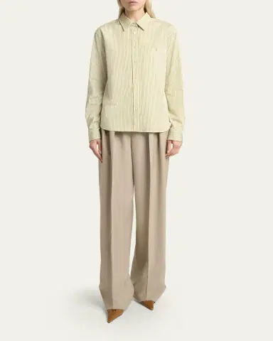 Saint Laurent Striped Cotton Poplin Button-Down Shirt | Thumbnail 2