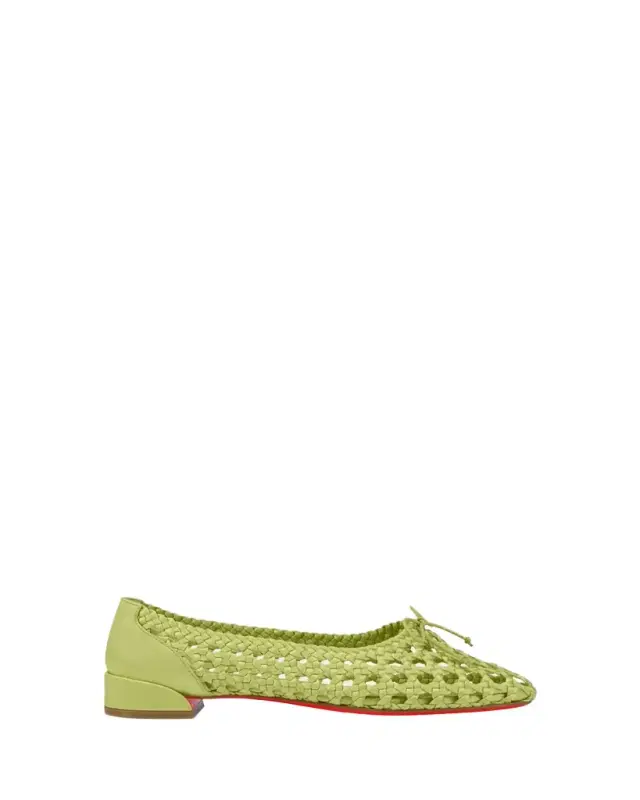 Christian Louboutin Sweetie Jane Woven Silk Ballerina Flats