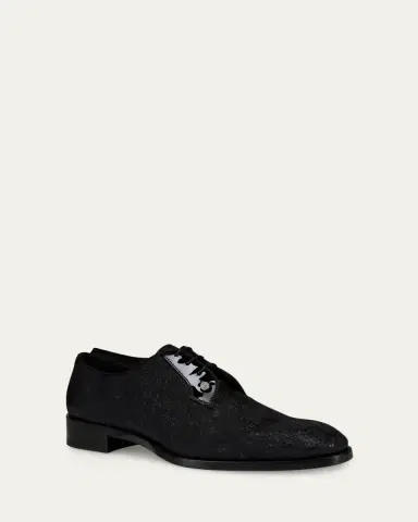 Christian Louboutin Men's Chambeliss Night Strass Jacquard Derby Shoes | Thumbnail 2