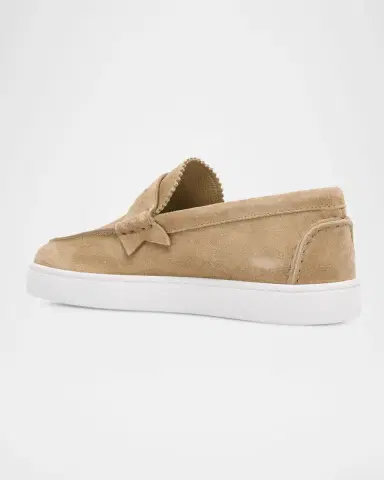 Christian Louboutin Men's The Harold I Flat Leather Red-Sole Boat Shoes | Thumbnail 3