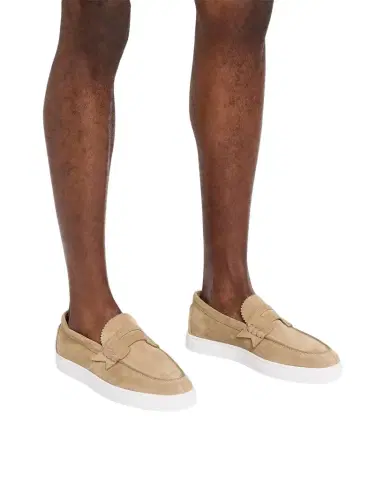 Christian Louboutin Men's The Harold I Flat Leather Red-Sole Boat Shoes | Thumbnail 1