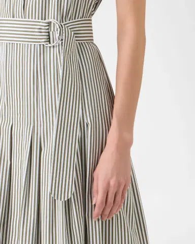 Akris punto Cap-Sleeve Belted Cotton Poplin Pleated Midi Shirtdress | Thumbnail 5 Akris punto Cap-Sleeve Belted Cotton Poplin Pleated Midi Shirtdress | Thumbnail 5