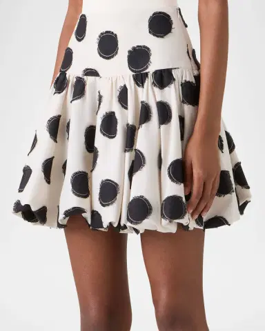 Akris punto Fringed Polka Dot Jacquard Mini Skirt | Thumbnail 4 Akris punto Fringed Polka Dot Jacquard Mini Skirt | Thumbnail 4