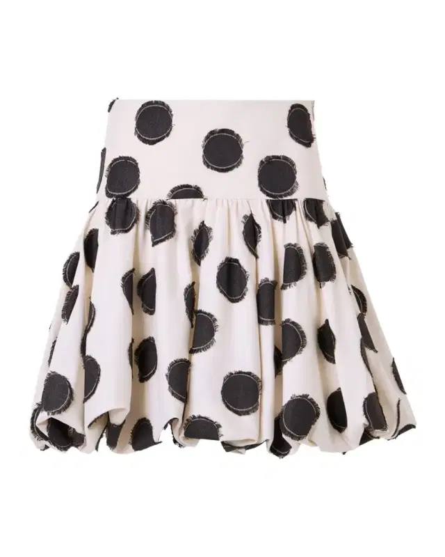 Akris punto Fringed Polka Dot Jacquard Mini Skirt