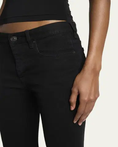 Balenciaga Faux-Fur Trim Denim Kickflare Capri Pants | Thumbnail 5 Balenciaga Faux-Fur Trim Denim Kickflare Capri Pants | Thumbnail 5