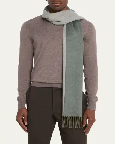 Loro Piana Men's Baby Cashmere Fringe Scarf | Thumbnail 6